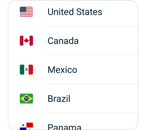 KoalaVPN connect step 2, choose VPN server location